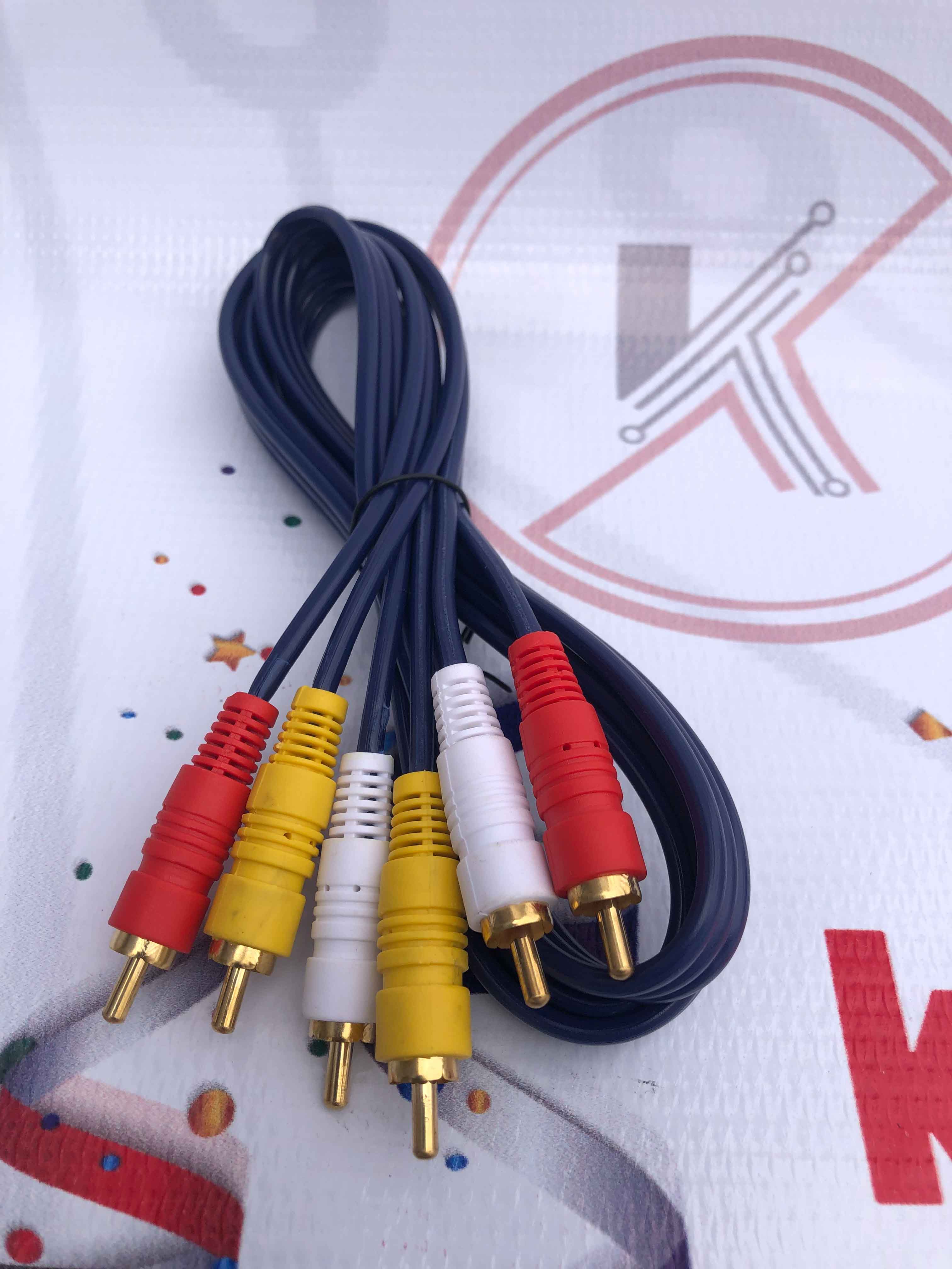 3 RCA Composite AV Cable – Red, White & Yellow Audio Video Cable for TV, DVD Player, Game Console, Set-Top Box & Home Theater (Price Depends on Length)