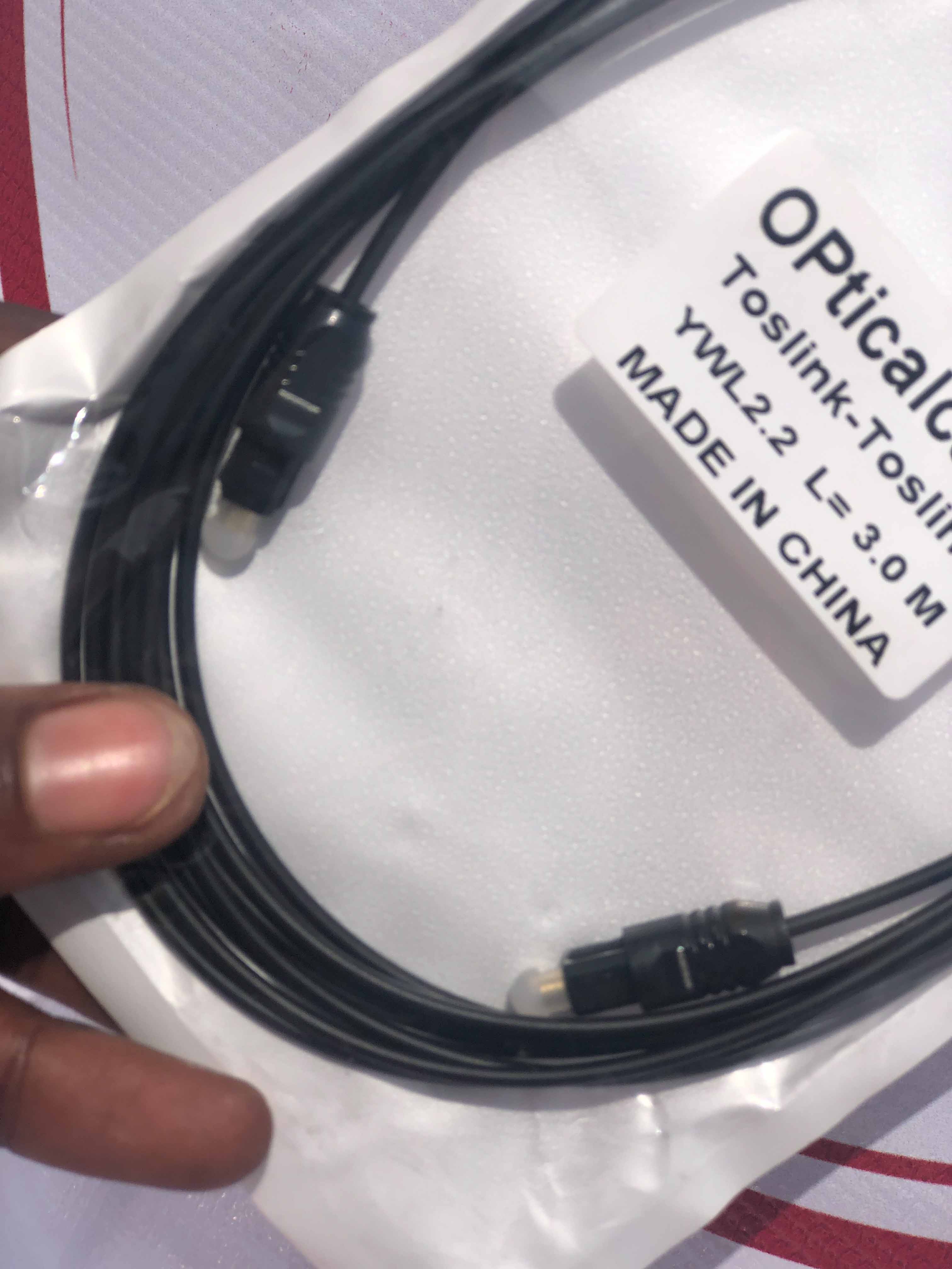 Optical Audio Cable (TOSLINK) – Slim Digital Fiber Optic Audio Cable with 360° Right-Angle Connector for Soundbar, Smart TV, PS4, PS5, Xbox & Home Theater (Price Depends on Length)