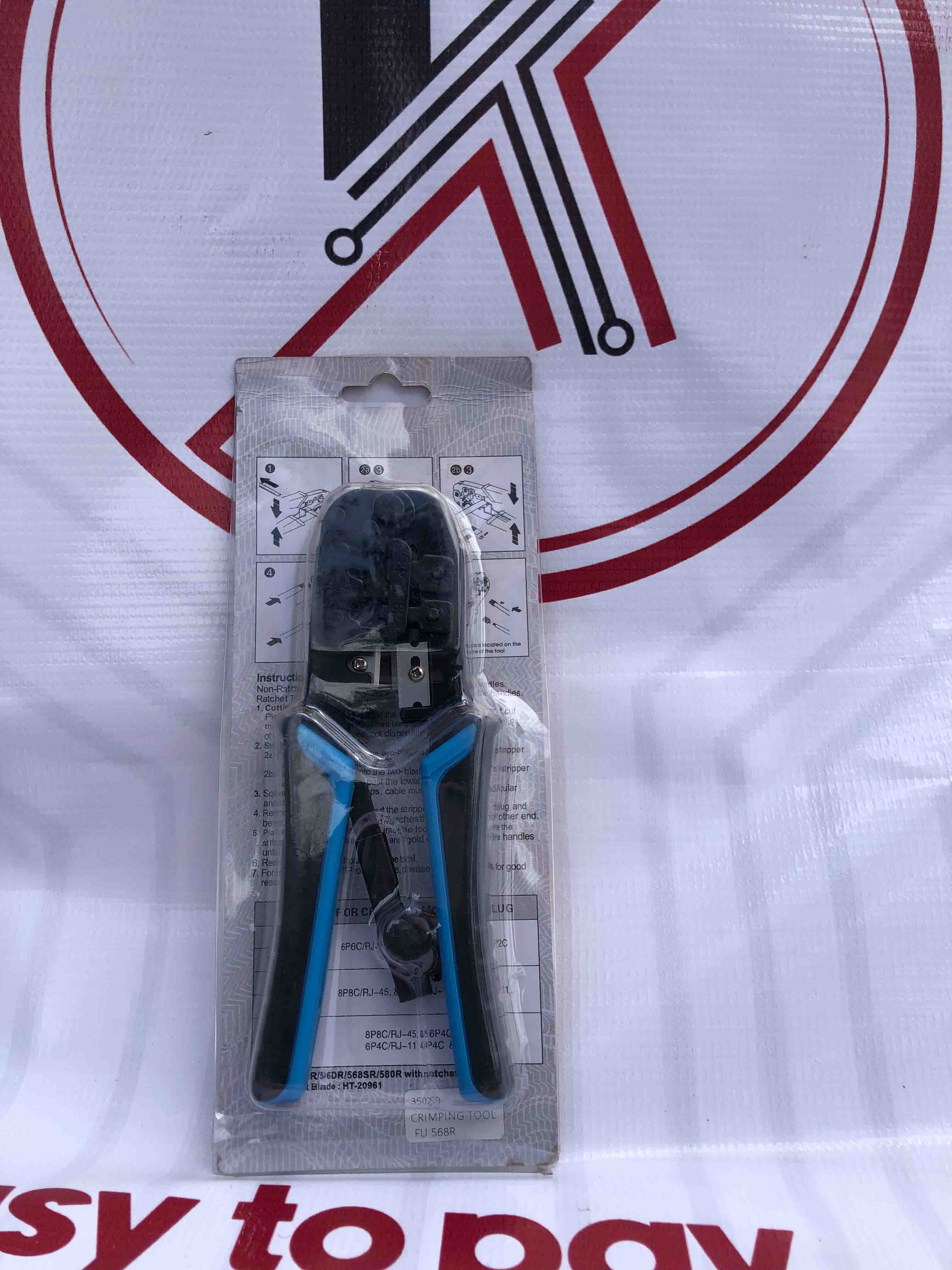 RJ45 RJ11 Crimping Tool TC-CT68, Network Cable Crimper with Cutter & Stripper for CAT5/CAT6 Ethernet Cable and Modular Plugs