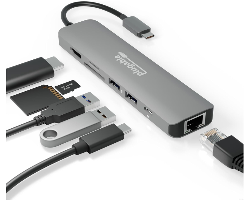 7-in-1 USB-C Multiport Hub – HDMI 4K, USB 3.0, USB-C PD, SD/TF Card Reader Adapter for MacBook, Laptop, Tablet & Smartphone