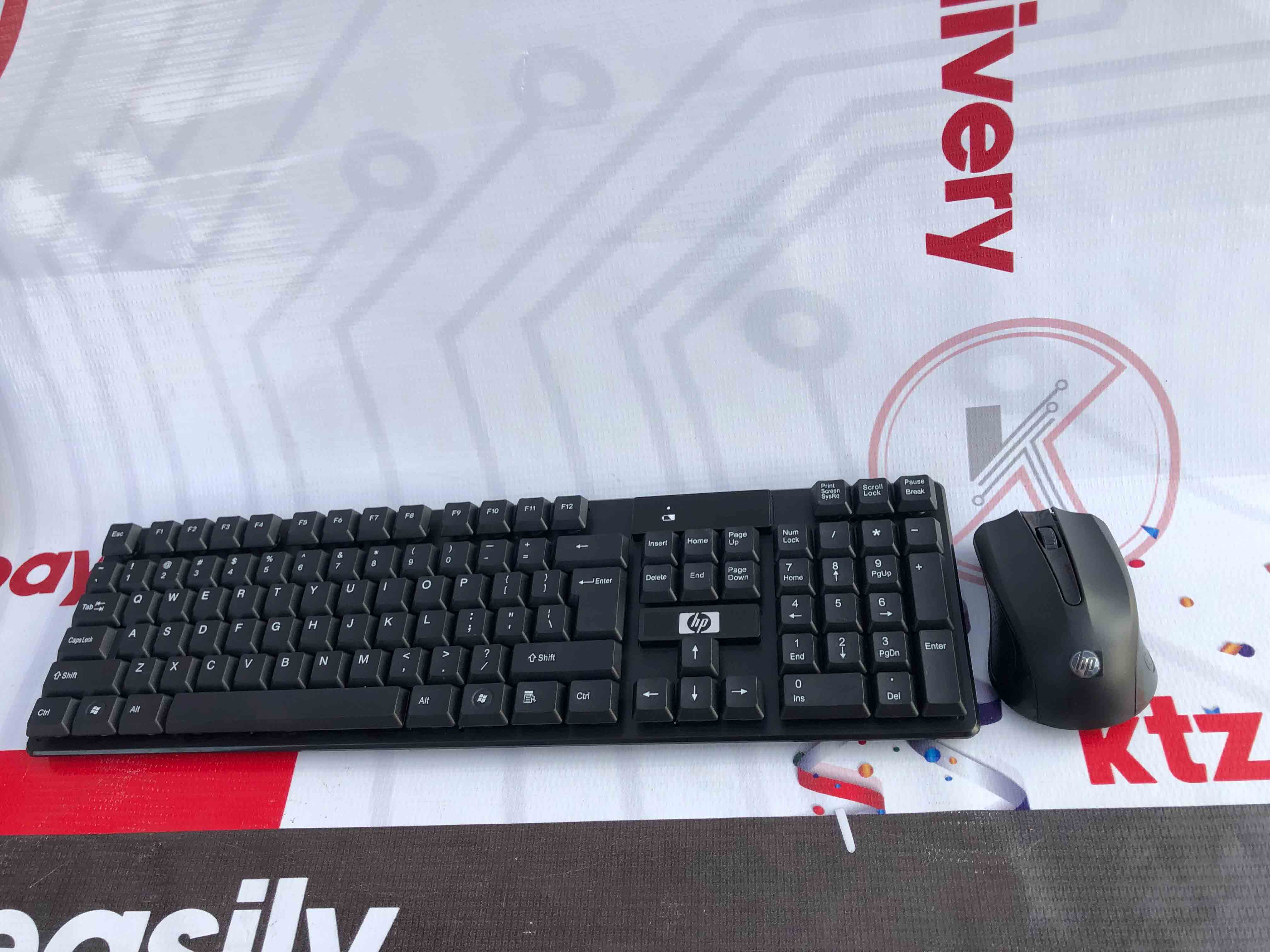 HP Wireless Keyboard and Mouse Combo Black, Slim Quiet Keyboard with Silent Keys & Optical Mouse, USB Receiver for PC Laptop