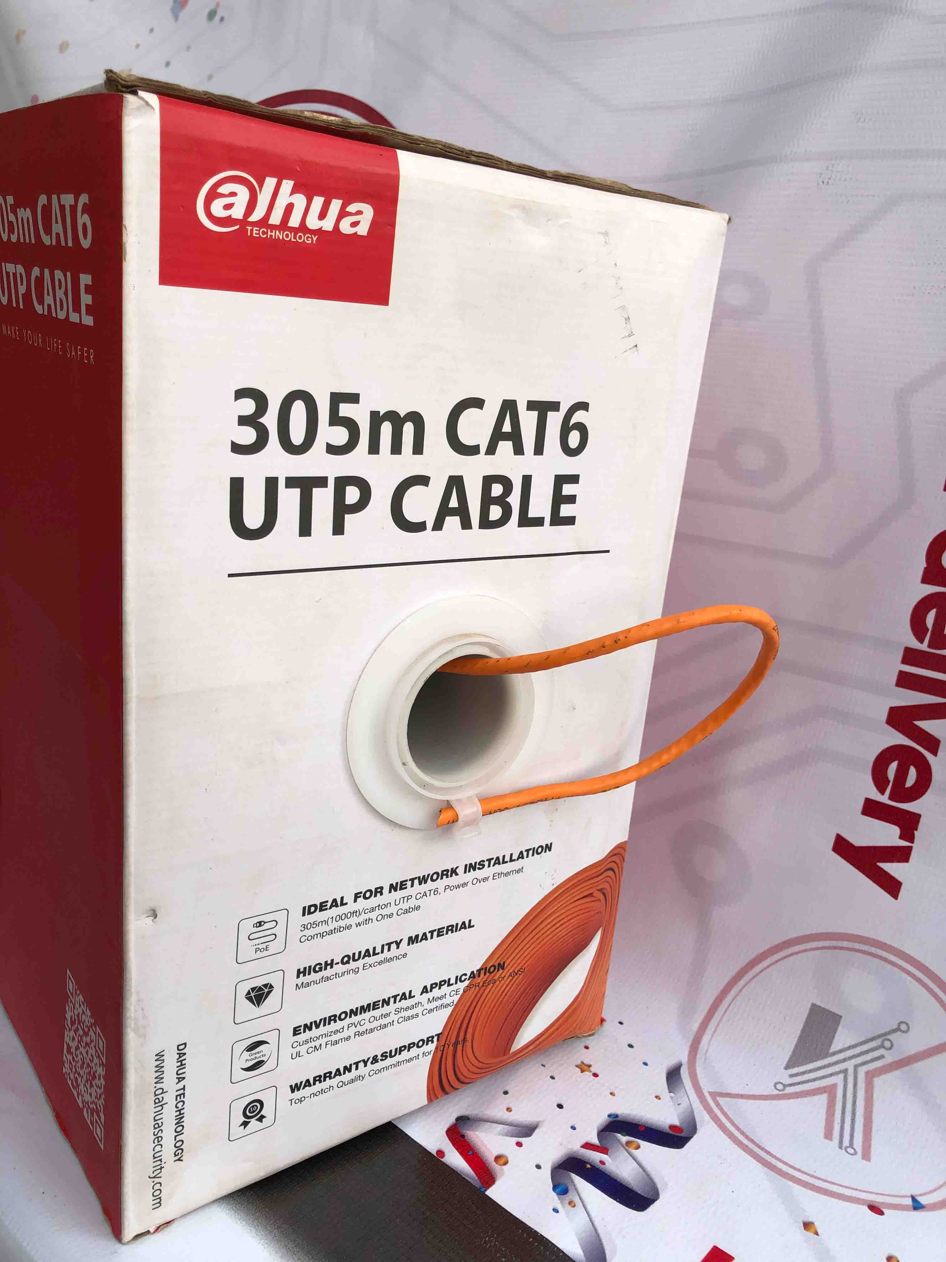 CAT6 Plenum Ethernet Cable – 1000 ft UTP 23AWG, 550MHz High-Speed Network Cable for Gigabit Ethernet, PoE, CCTV & Structured Cabling