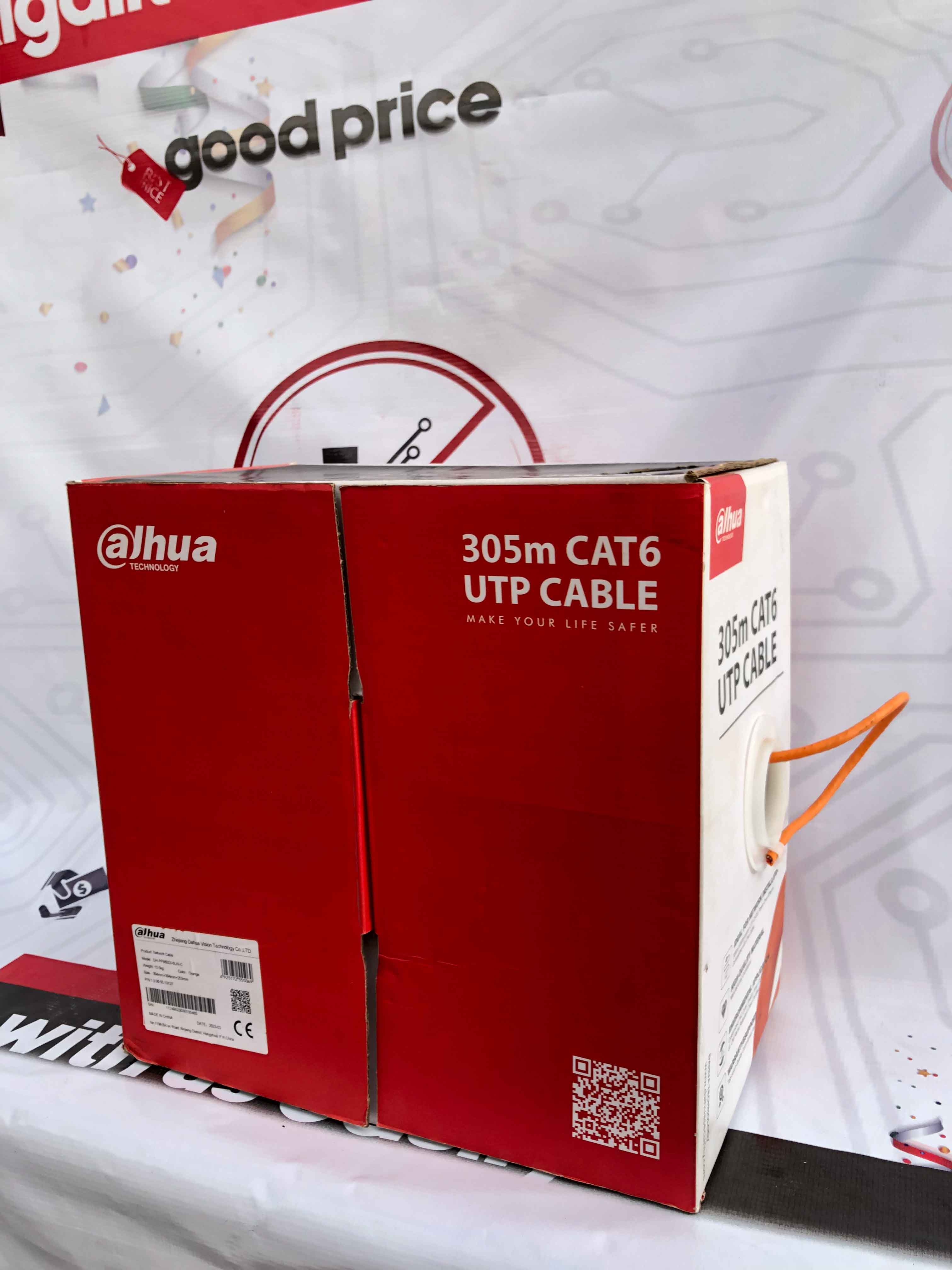 CAT6 Plenum Ethernet Cable – 1000 ft UTP 23AWG, 550MHz High-Speed Network Cable for Gigabit Ethernet, PoE, CCTV & Structured Cabling