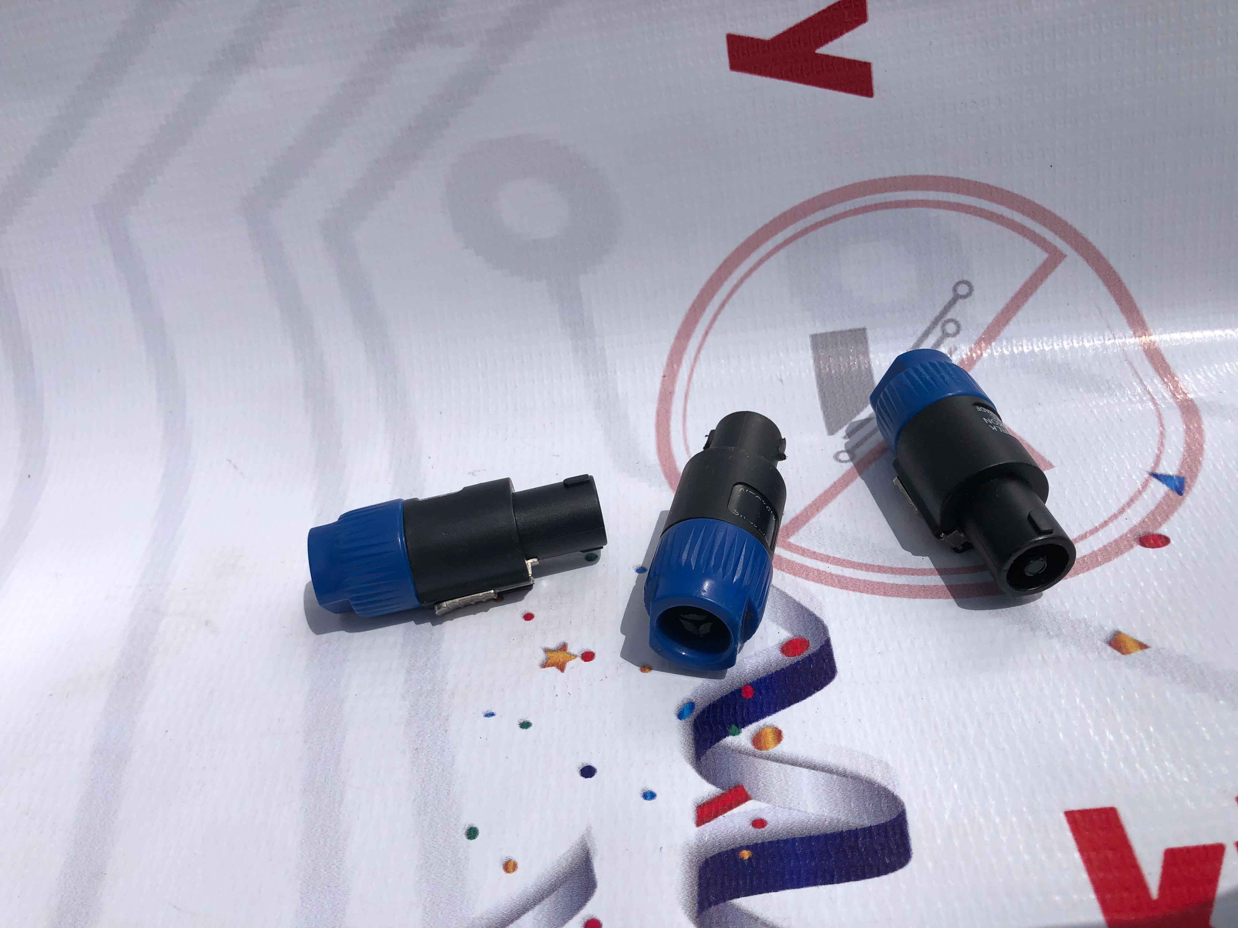 Speakon Cable Amplifier Connector Set, 4 Pole Male Plug & Female Socket Twist Lock Audio Speaker Connector for PA Systems
