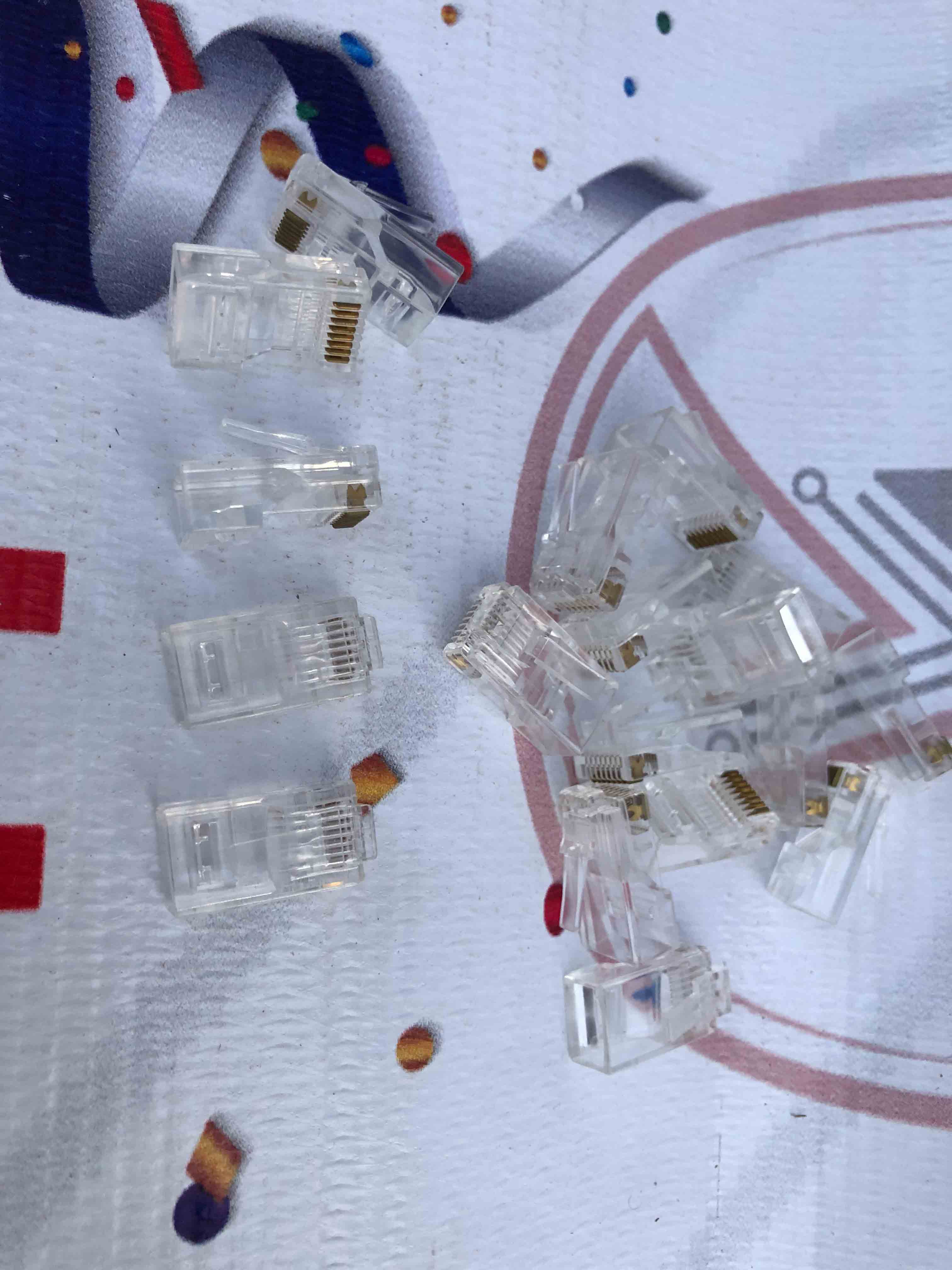 RJ45 CAT6 Pass-Through Connectors – Gold-Plated Ethernet Modular Plugs for CAT6 UTP Network Cable