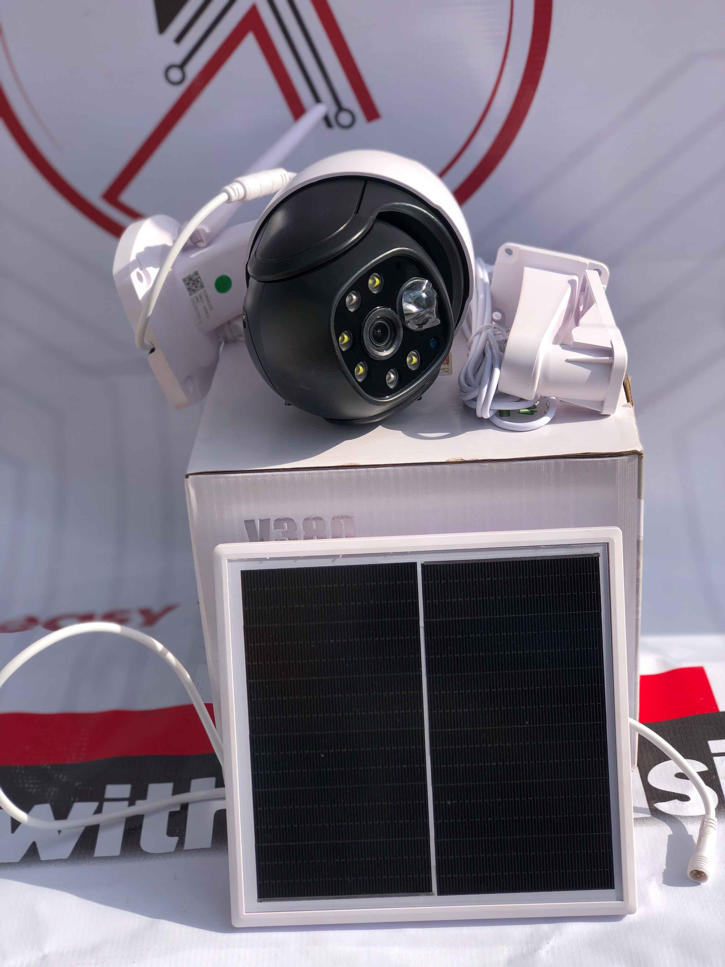 5MP Solar Powered CCTV Outdoor Security Camera with Solar Panel Built-in Battery | IP66 Waterproof, 2-Way Audio, Outdoor Surveillance for Agriculture Construction Site, Etc