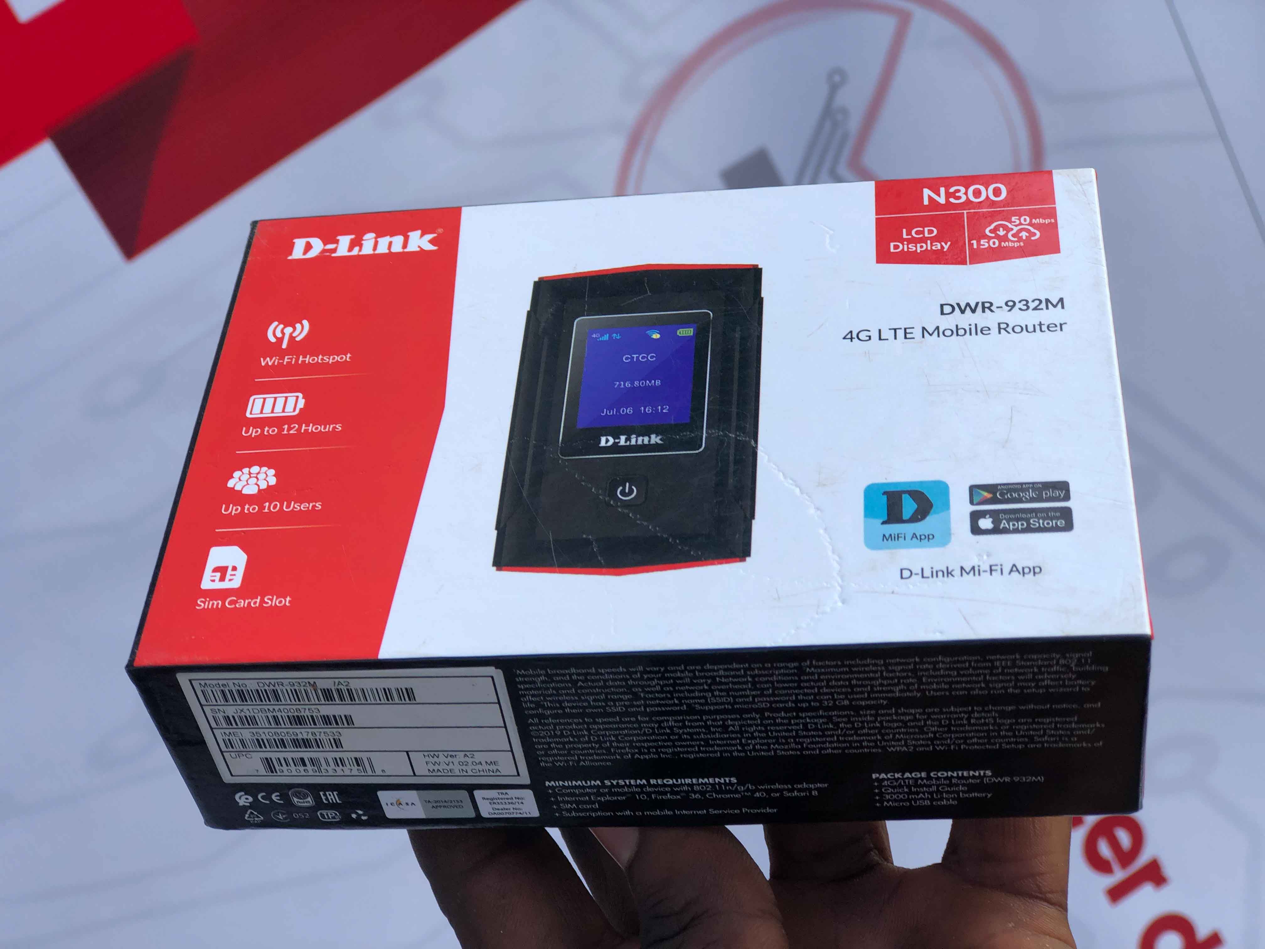 D-Link Pocket WiFi 4G LTE Mobile Router, Portable Wireless Hotspot with SIM Card Support for Internet Sharing on Phone, Laptop & Tablets