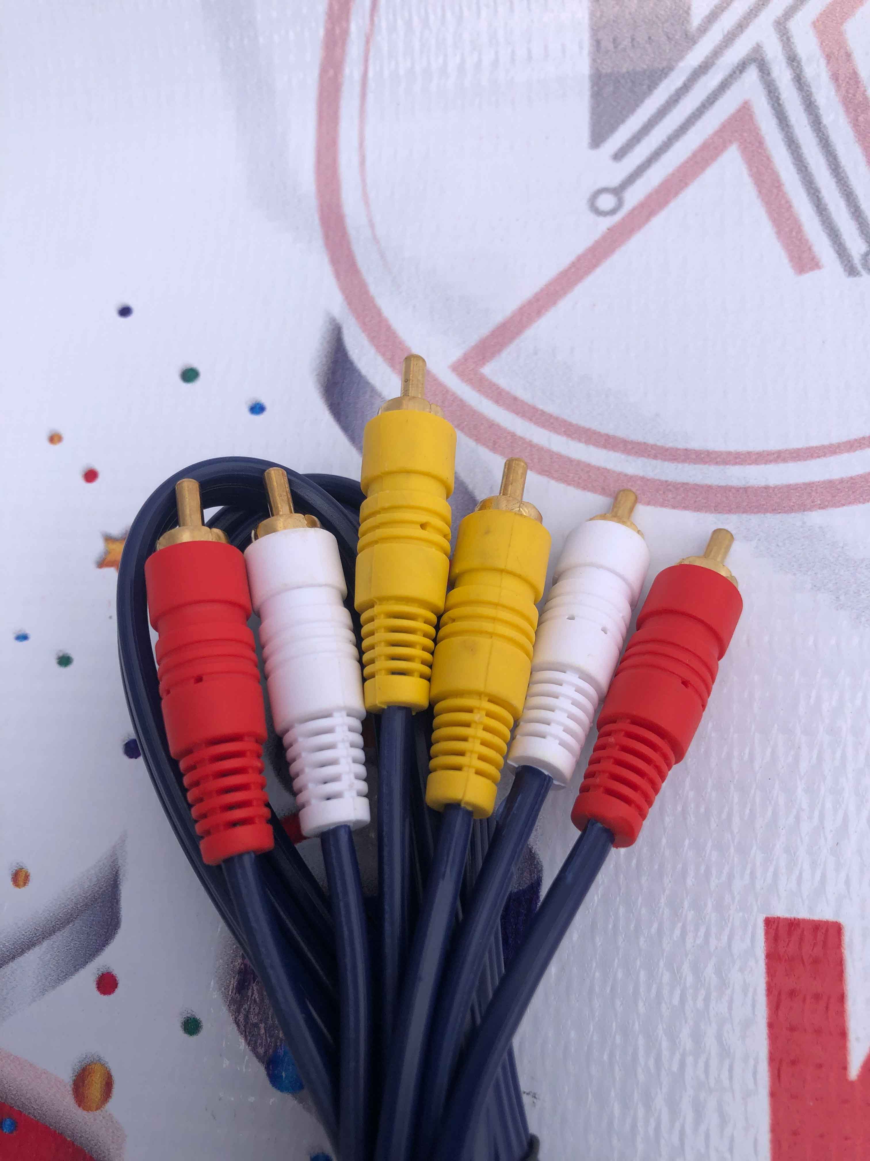 3 RCA Composite AV Cable – Red, White & Yellow Audio Video Cable for TV, DVD Player, Game Console, Set-Top Box & Home Theater (Price Depends on Length)