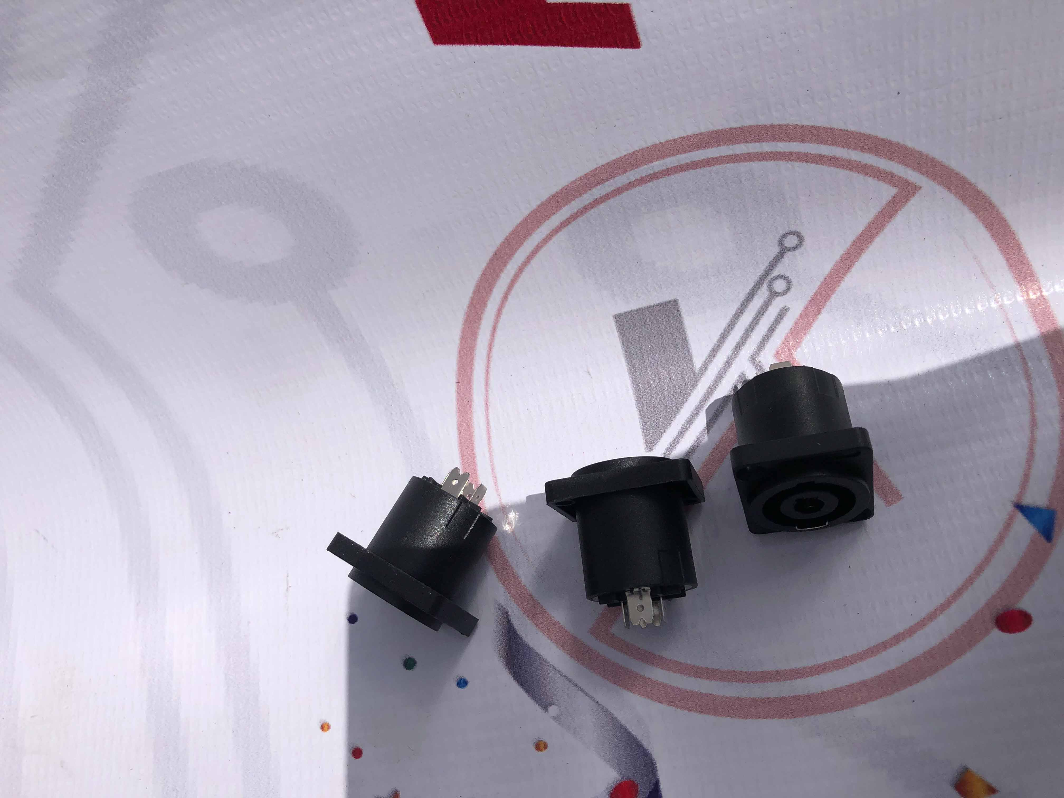 Speakon Cable Amplifier Connector Set, 4 Pole Male Plug & Female Socket Twist Lock Audio Speaker Connector for PA Systems